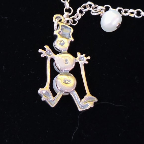 Sterling silver and real pearl bracelet - Picture 2 of 2